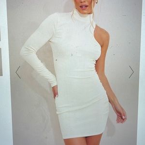 Cream bodycon dress from pretty little thing